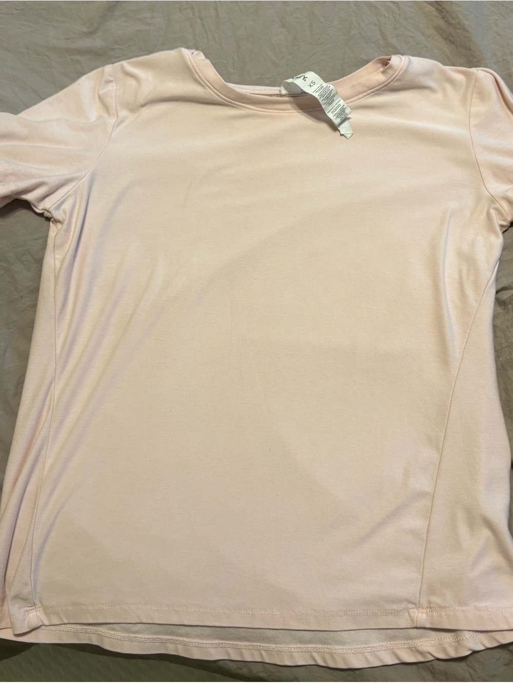 Women's Crewneck Fitted Short-Sleeve Top in Light Pink